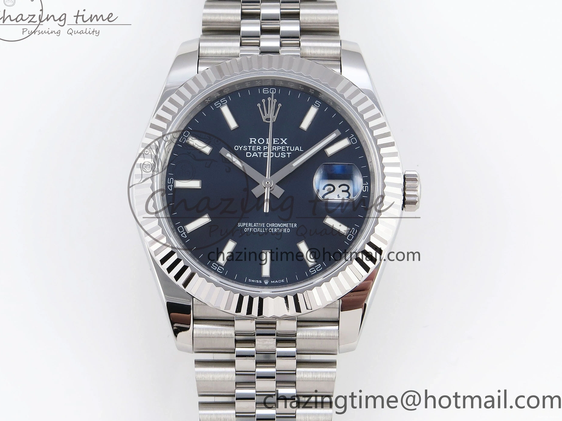 0121 DateJust 41mm 126334 904 SS ARF 1:1 Best Edition Blue Dial Sticks Markers on Jubilee Bracelet SH Unique 1864